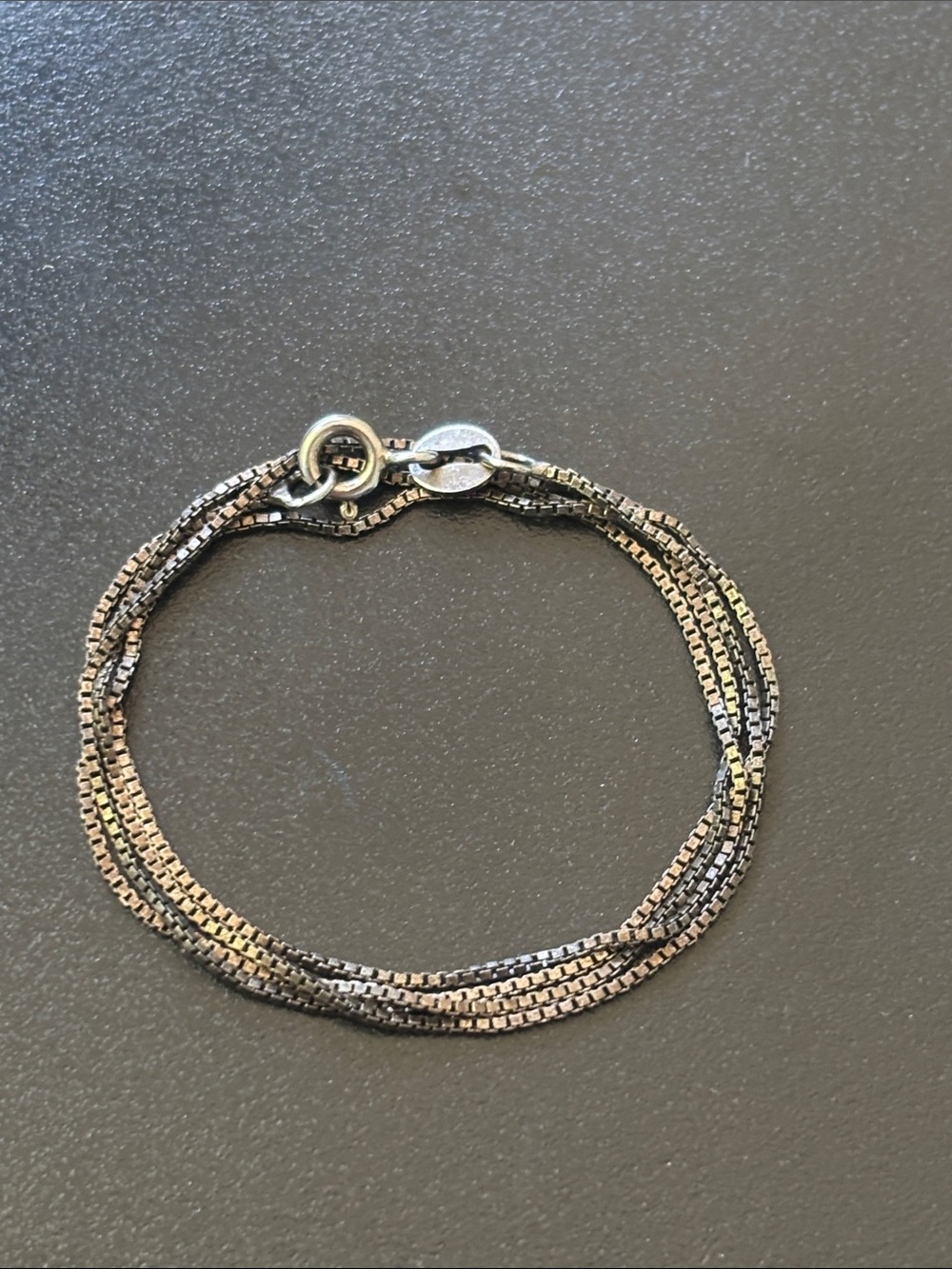 .925 Sterling Real Silver Boxchain Box Chain Link Necklace 18” Fine Jewelry vtg - Picture 2 of 12